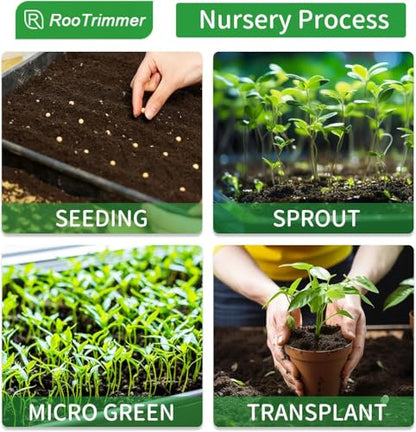 RooTrimmer 20 Pack Shallow 1020 Trays No Holes, Heavy Duty Reusable Seed Starter Flat Seedling Tray for 72/128 Cell Plug Tray, Transplant, Microgreen & Seed Germination (21"×11", 1.6" Deep, TD538) - size: TD538-20P-Black