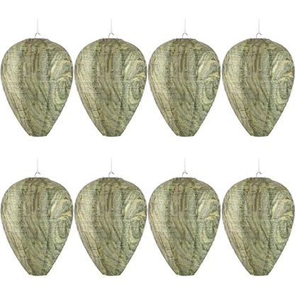 DECYOOL 8 Pack Paper Fake Wasp Nests Decoys for Yellow Jackets - color: Green