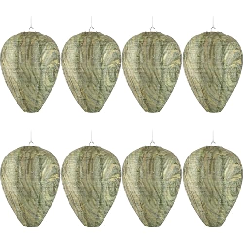 DECYOOL 8 Pack Paper Fake Wasp Nests Decoys for Yellow Jackets - color: Green