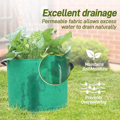 10-Gallon Fabric Grow Bag (7 Pack of Mix Colors) with Handles for Vegetable - size: 10 Gallon