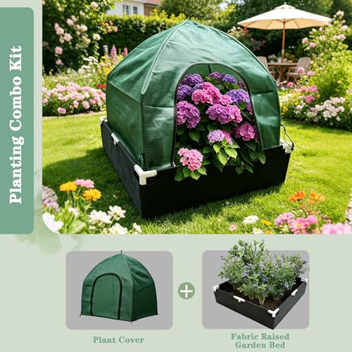 75% Shade Plant Protection Cover for All Seasons, 4.3 * 4.3 * 3 FT Heavy-Duty Garden Tent with Zipper Door, Protect Plants from Sun, Wind, Animals for Summer Shade - color: Sun