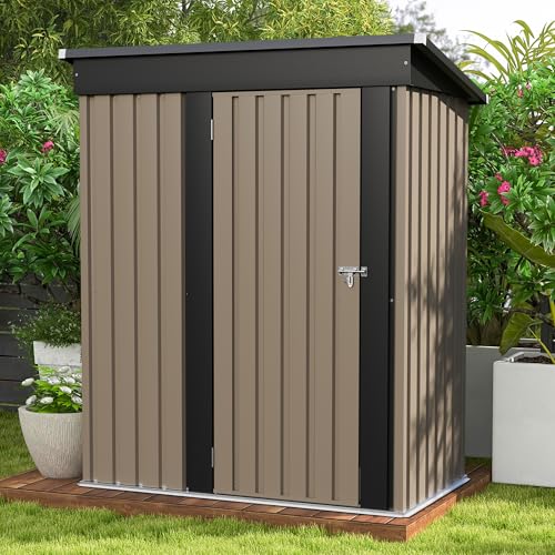 Patiowell 5x3 FT Outdoor Storage Shed, Brown - color: Brown, size: 5x3 FT