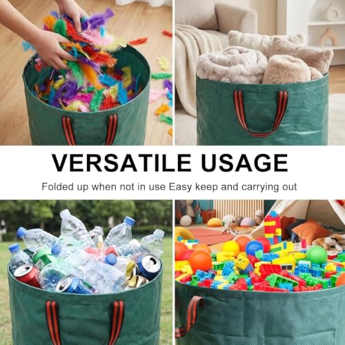 Garden Waste Bags 72 Gallon,Reusable Heavy Duty Yard Leaf with Plastic Ring