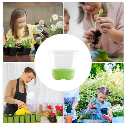 3Pcs Square Plastic Nursery Pots, Clear Plant Pot with Soft Silicone Base for Easy Transplant, Flower Pots with Drainage Holes, Reusable Seedling Pot (7.8x7.8x7.8cm) (7.8x7.8x7.8cm) - color: 3pcs