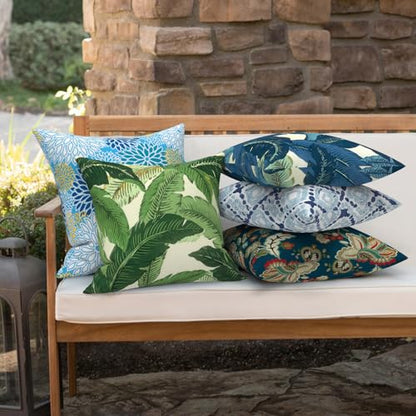 Outdoor 16x16 Inch Throw Pillow Covers Set of 2, All Weather Square Pillow Cases, Patio Cushion Pillow of Home Furniture Use, Peacock Blue - color: Peacock Blue, size: 16" x 16" (Pack of 2)