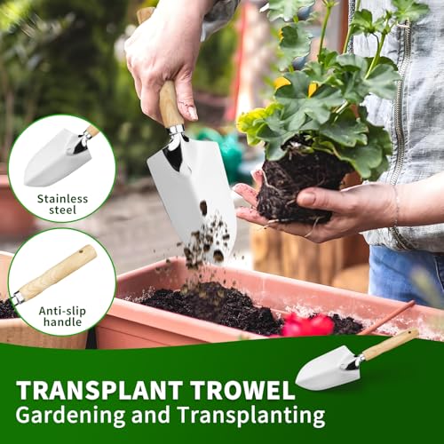 SHIKORI Garden Tool Set,5 Pcs Gardening Tool Set with Weeder Puller