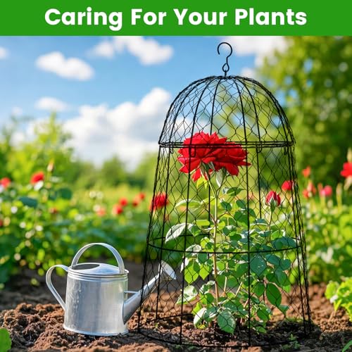Chicken Wire Plant Covers,20×12.6in Large Size Rust-Proof Plant Cages for Outdoor Plants, Flip-top Design for Easy Assembly,Rugged,Plants Protectors from Animals, 6-Pcs - size: Set of 6 (20 inch high)