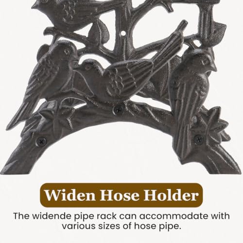 1 Pack Heavy Duty Decorative Birds Hose Holder, Metal Garden Hose Hanger Wall Mount, Water Hose Rack for Outside,Garden and Yard