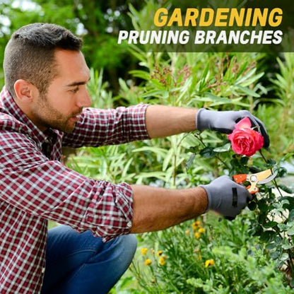 Garden Shears, Sharp Japanese SK5 Steel Blade Effortlessly Prunes 1/4" Branches, Hand Pruners Heavy Duty Professional Bypass, Garden Scissors & Flower Trimmers (golden) - color: Golden