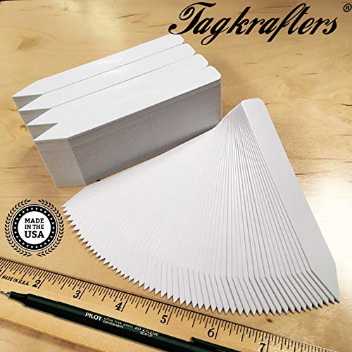 5" x 5/8" White Premium Pot Stakes with Marker - 2,000 Pcs - Plastic Plant Tags and Labels - Nursery Garden Tree Labels Waterproof Writeable | Made in The USA |