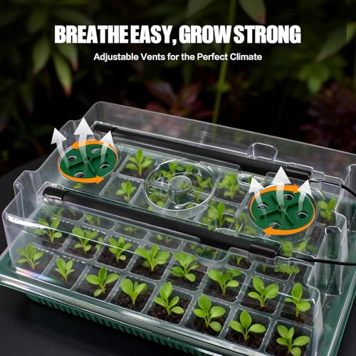 joyhalo 2 Pack 80 Cell Seed Starter Tray with Grow Light & Humidity Dome - size: 40 Cell 2 Pack