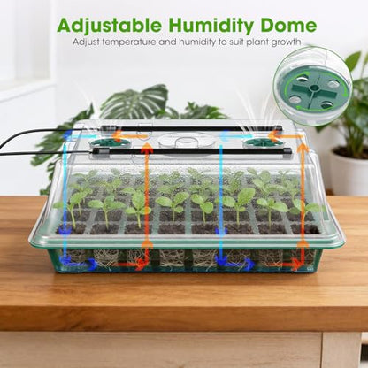 80 Cell Seed Starter Tray with Grow Light, 2 Pack Starter Kit - size: 80 Cell (2 Pack)