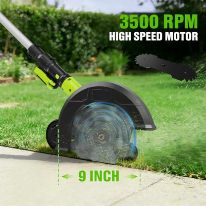 goodjob Cordless Lawn Edger, 20V Battery Powered Edger for Lawns Sidewalk