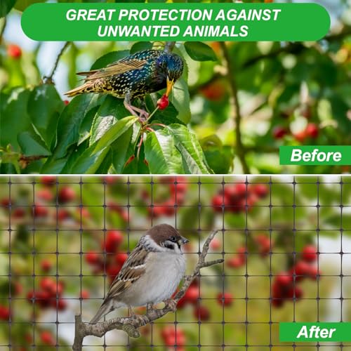SPORTYOUTH Bird Netting Garden Deer Fence Netting 2 Pack 5x100 ft - size: 2P-5x100ft