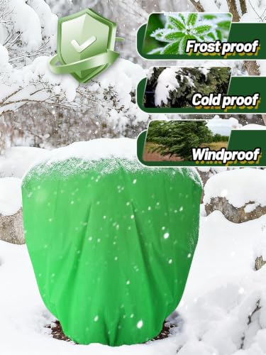 3Pcs 39.3x39.3" 70GSM Thick Plant Covers Freeze Protection for Winter Shrub - size: 39.3in x 39.3in
