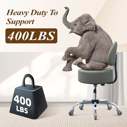 Ergonomic Drafting Stool with Backrest Heavy Duty Hydraulic for Shop - color: Grey, style: Stylish