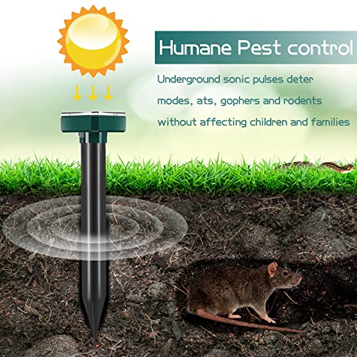 18 Pcs Mole Repeller Solar Powered Ultrasonic Gopher, Small - size: Small