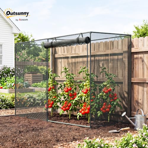 Outsunny 6' x 3' x 5' Crop Cage, Plant Protection Tent, Black