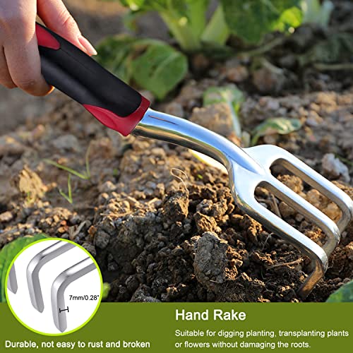 FANHAO Garden Tool Set, 3 Piece Heavy Duty Garden Trowels Cast-Aluminum Garden Hand Shovels with Non-Slip Rubber Grip, Idea for Transplanting, Weeding, Digging and Planting - color: Wine Red