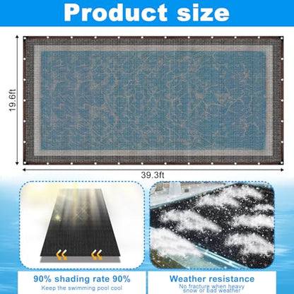 20 x 40FT Pool Leaf Net Cover - Leaf Netting for Inground and Above Ground Rectangle Swimming Pools Fine Mesh Pool Screen, Sunshade - size: 40' x 20' (Rectangular)