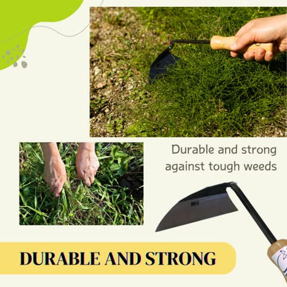 Japanese Sickle (Nejirigama) Durable Carbon Steel (SK85) Blade, Weeder Scraper Hoe, Hand Held Garden Tool, Blade Length 4.72inch - size: NEJIRI GAMA