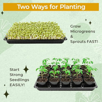 100 Pcs Square Nursery Pots, 5 Pcs Seed Starter Tray, 2.6 inch Nursery Pots with Tray, Plastic Starter Pots for Planting Seeds, Reusable Seed Starting Pots with Drainage Holes (Plastic) - style: Plastic
