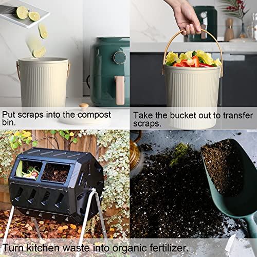 Compost Bin Kitchen, LALASTAR Countertop Compost Bin with Lid, Made of Sustainable Bamboo Fiber, Odorless Indoor Compost Bin, 1 Gallon, Grey - color: Gray