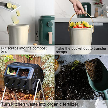 Compost Bin Kitchen, LALASTAR Countertop Compost Bin with Lid, Made of Sustainable Bamboo Fiber, Odorless Indoor Compost Bin, 1 Gallon, Grey - color: Gray