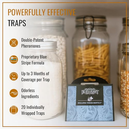 Dr. Killigan's Pantry Moth Traps with Pheromones Prime, 6 Pack, Blue - color: Blue