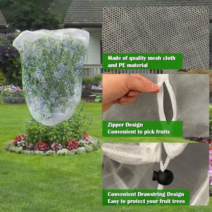 FONUNO Fruit Tree Netting with Zipper Birds Netting for Fruit Trees, Black - color: Black, size: 10 x 10 feet - 1 Pack