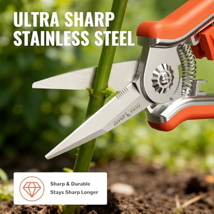 FLORA GUARD 2-Pack Pruning Shears, Stainless Steel Blade Clippers
