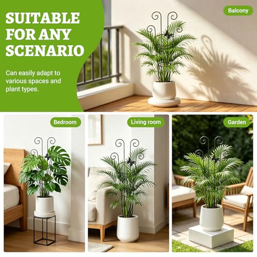 Plant Trellis 2 Pack Trellis for Potted Plants 29.96 in Trellis for Climbing Plants Indoor Plant Support Expandable Metal Monstera Plant Support for Pothos Ivy with Plant Ties - size: 29.96in, 2P