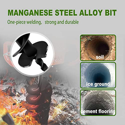 LONGRUN Post Hole Digger 0.79"(20mm) Inner Shaft Head Earth Auger Drill Bit, Fence Hole Digger Solid Spiral Augers, Garden Hole Digging Drill Bit for Planting Trees, Bulb, Earth Burrowing-2" x 31.5" - color: Black, size: 2 Inch