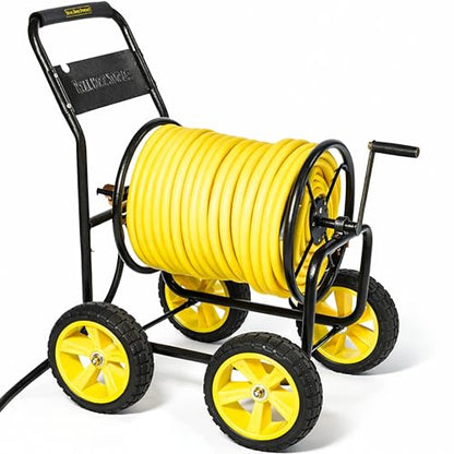 4-Wheel Hose Reel Cart, Heavy Duty Hose Reel, Holds 250ft of 5/8" Hose - size: 250ft Garden Hose Capacity