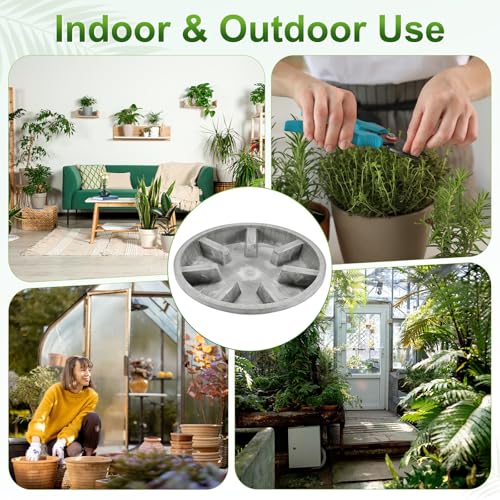 M METERXITY 2-Pack Plant Saucer, 10.04 Inch/25.5 cm Plastic Plant Trays Thicker for Pots/Indoor/Outdoor/Water Drainage and Protection, Flowerpot Drip Tray [Gray Veins] - color: Gray Veins