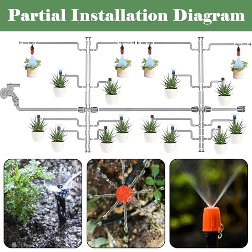 200FT+40FT Drip Irrigation System, Garden Watering System
