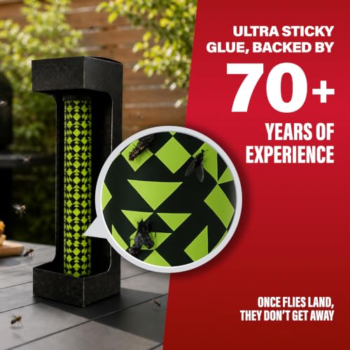 Catchmaster Fly Stick 4-Pack, Sticky Hanging Fly Traps Indoor & Outdoor