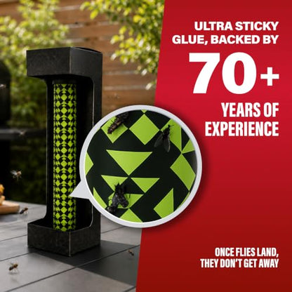 Catchmaster Fly Stick 4-Pack, Sticky Hanging Fly Traps Indoor & Outdoor
