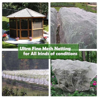 Garden Pest Netting, 10x50Ft Insect Barrier Plant Covers Net - size: 10x50ft Reinforced Netting