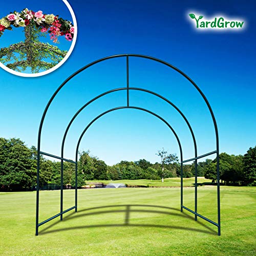 YardGrow Large Garden Support Arch Frame Climbing Plant Arch Arbor for Various Climbing Plant Roses Vines Birthday Wedding Party Decoration Pergola Frame (8.2 x 7 x 7.2ft) - size: 8.2 x 7 x 7.2ft