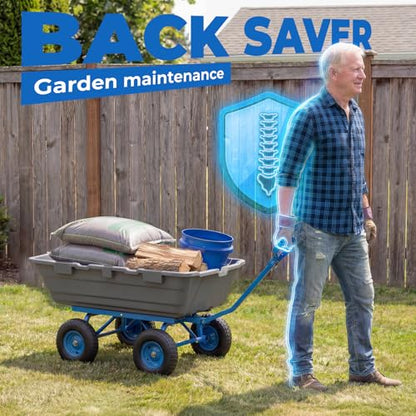 Sekey Garden Dump Cart, 1000 lb Capacity, Quick-Release Bed - color: Gray, size: 1000lbs