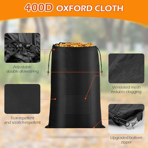 Tryly 94"x56" 420D Oxford Lawn Tractor Grass Bag for 54" Riding Mowers - size: 94 x 56 Inch