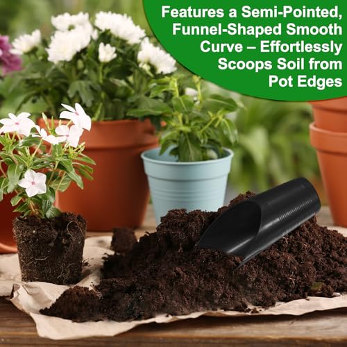 M METERXITY 3-Pack Bonsai Soil Scoops, Plastic Garden Soil Scoops Bucket Shovel Potting Scoopers for Transplanting/Flower/Plant Succulent, Colorful Small Gardening Tools [Green, Pink, Black] - color: Green, Pink, Black
