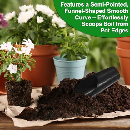 M METERXITY 3-Pack Bonsai Soil Scoops, Plastic Garden Soil Scoops Bucket Shovel Potting Scoopers for Transplanting/Flower/Plant Succulent, Colorful Small Gardening Tools [Green, Pink, Black] - color: Green, Pink, Black