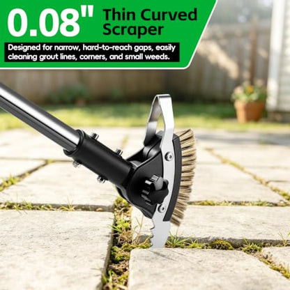Crack Weeder Tool，3-in-1 Crevice Cleaning Tool with Adjustable Long Handle