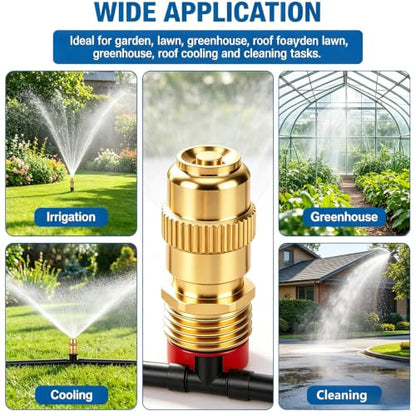 Adjustable Brass Misting Nozzles,1/2Inch High Pressure Spray Misting Nozzle