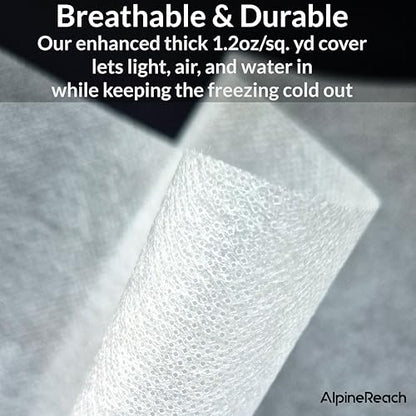 AlpineReach Plant Covers Frost & Sun Protection 10 x 30 ft - Thick 1.2 oz/yd² Freeze Blanket to Low 28 °F Temperatures Floating Row, Garden Fabric Material, Protect in Winter Cold, Gardening Down - size: 10ft x 30ft