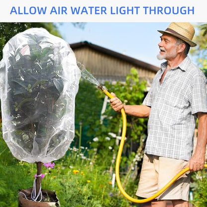 Fruit Protection Bags with Drawstring, 4 Packs Blueberry Bush Netting, Ultra-Fine Mesh Garden Insect Tree Cover, Plant Cover for Pest, Insect Bird Barrier Netting-3.3 x 4.9Ft - size: 3.3 x 4.9Ft