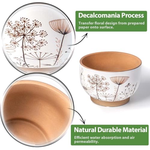 Terracotta Pots, 8+6 Inch Plant Pots, 2 Pcs with Drainage Holes - color: Gadern, size: 8+6 Inch