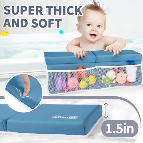 URMYWO Bath Kneeler and Elbow Rest Pad Set, 1.5-Inch Thick Memory Foam Pads - color: Bluea